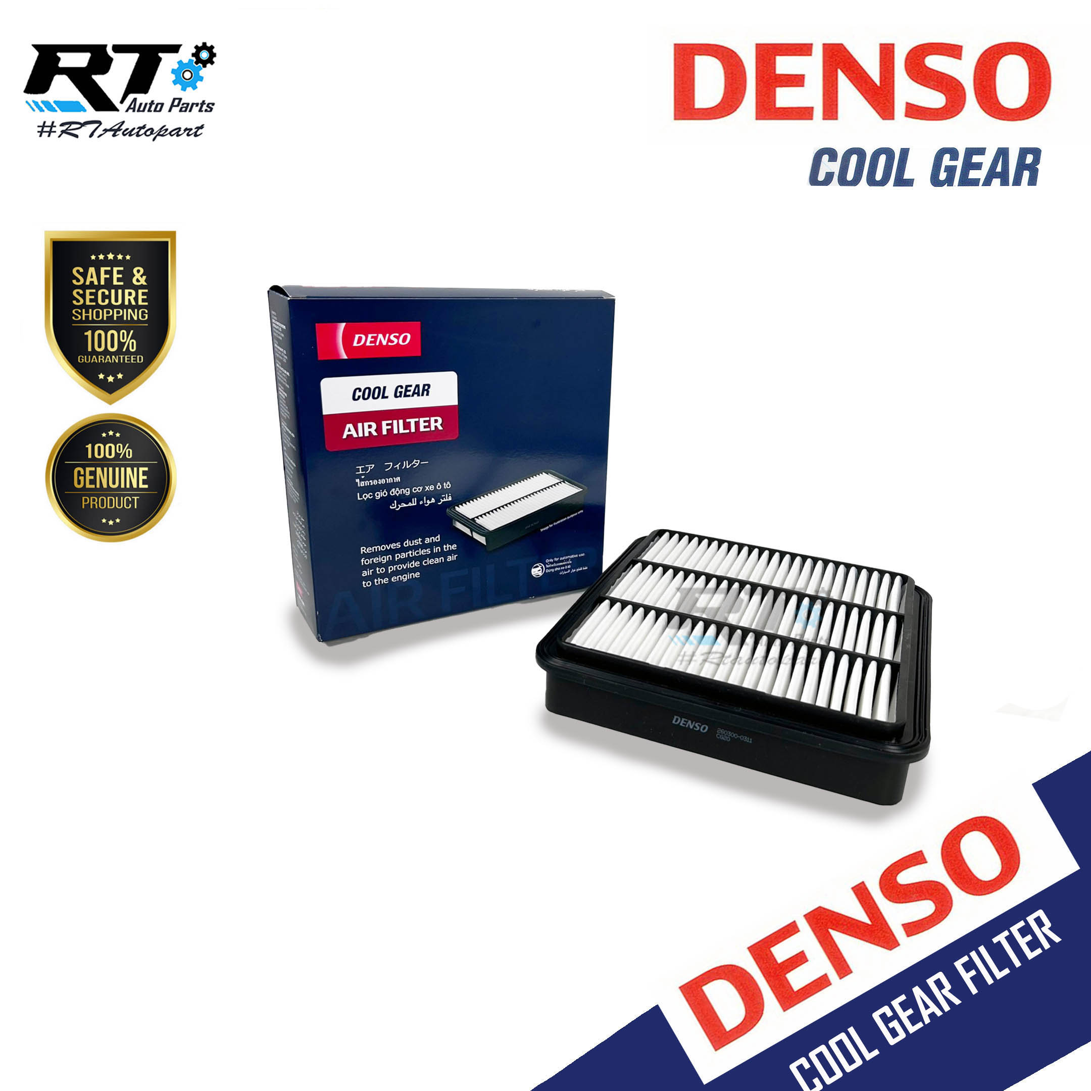 Denso กรองอากาศ Mitsubishi Triton Pajero Pajerosport ปี05-14 / มิตซูบิชิ ไทรตัน ปาเจโร่สปอร์ต / 1500A098