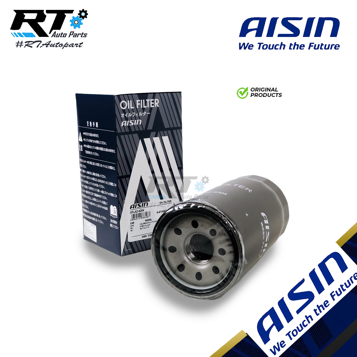 Aisin กรองน้ำมันเครื่อง Isuzu Dmax Commonrial ลูกยาว ปี03-12 เครื่อง 2.5 3.0 4JJ 4JK / OFLAZ4004
