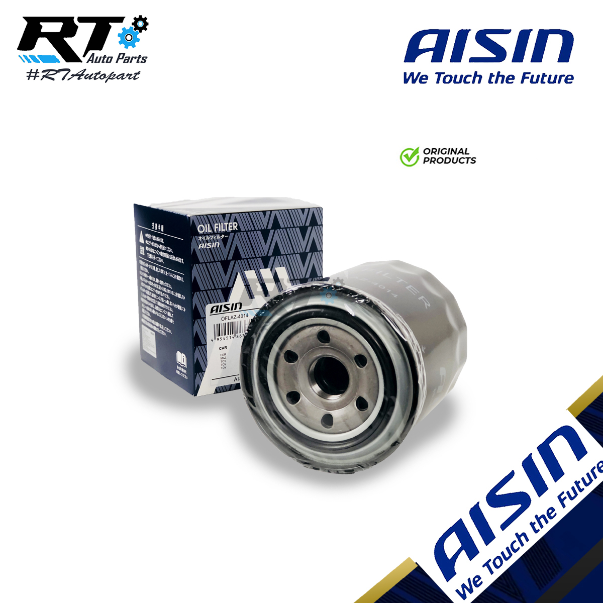 Aisin กรองน้ำมันเครื่อง Toyota Tiger LH112 LH125 เครื่อง 3L 5L รูใหญ่ กรองเครื่อง Ford Ranger Fighter/  OFLAZ4014