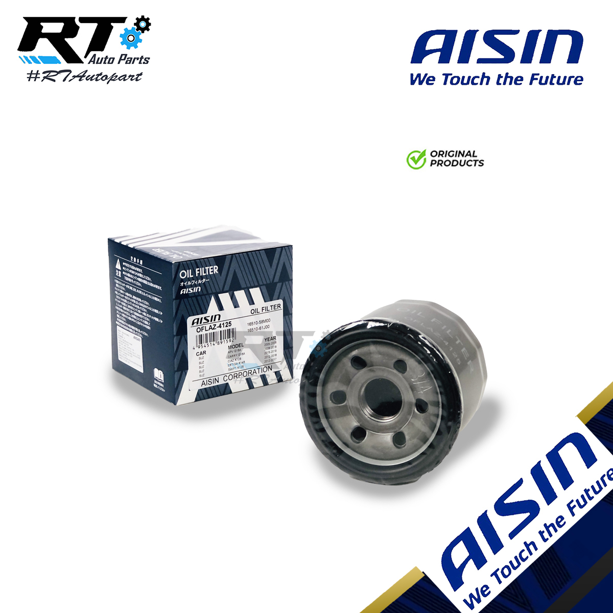 Aisin กรองน้ำมันเครื่อง Suzuki Swift 1.2 Ciaz Celerio ปี12-17 Ertiga  / 16510-58M00 / OFLAZ4125