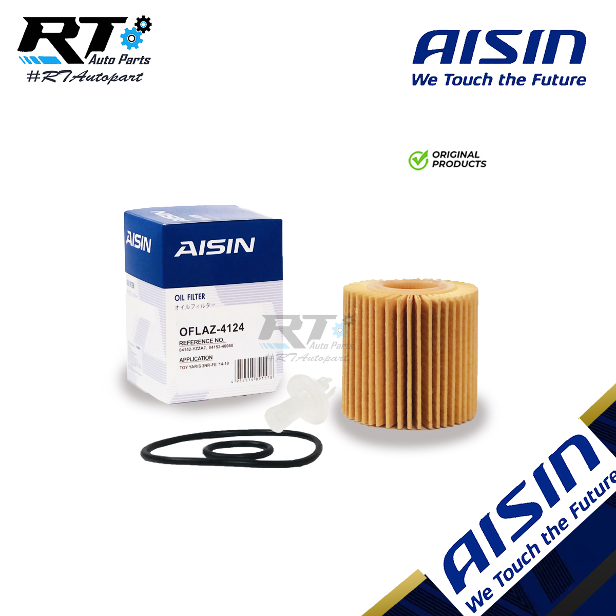 Aisin กรองน้ำมันเครื่อง Toyota Yaris 1.2 ปี14-17 Altis ปี12-20 เครื่อง Duo VVTi 1ZR 3ZR Prius / OFLAZ4124