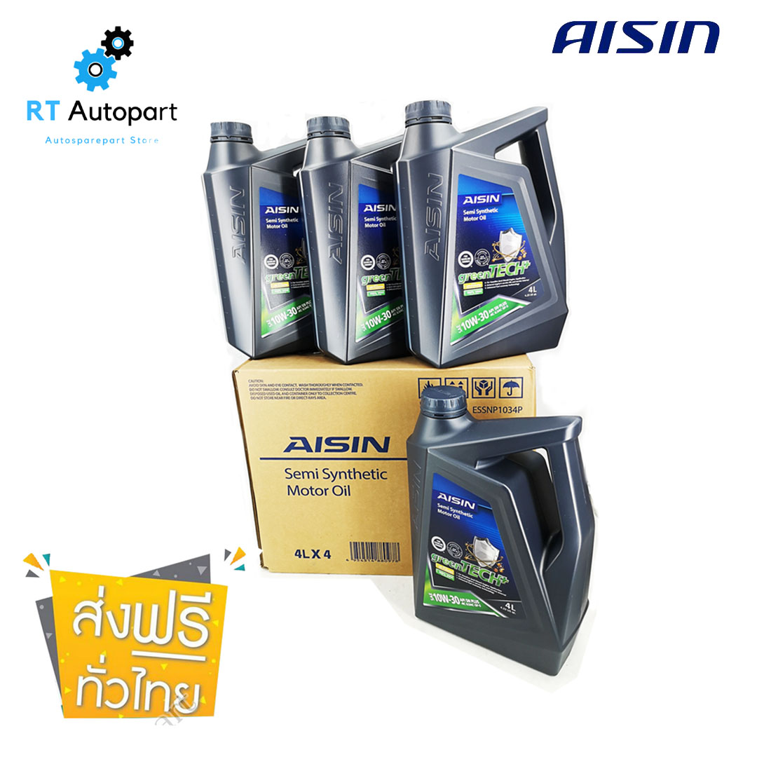 Aisin น้ำมันเครื่อง ไอชิน 10w40 10w30 / 10w-40 10w-30 เบนซิน semi-synthetic กึ่งสังเคราะห์ API SN Plus ขนาด 1ลัง