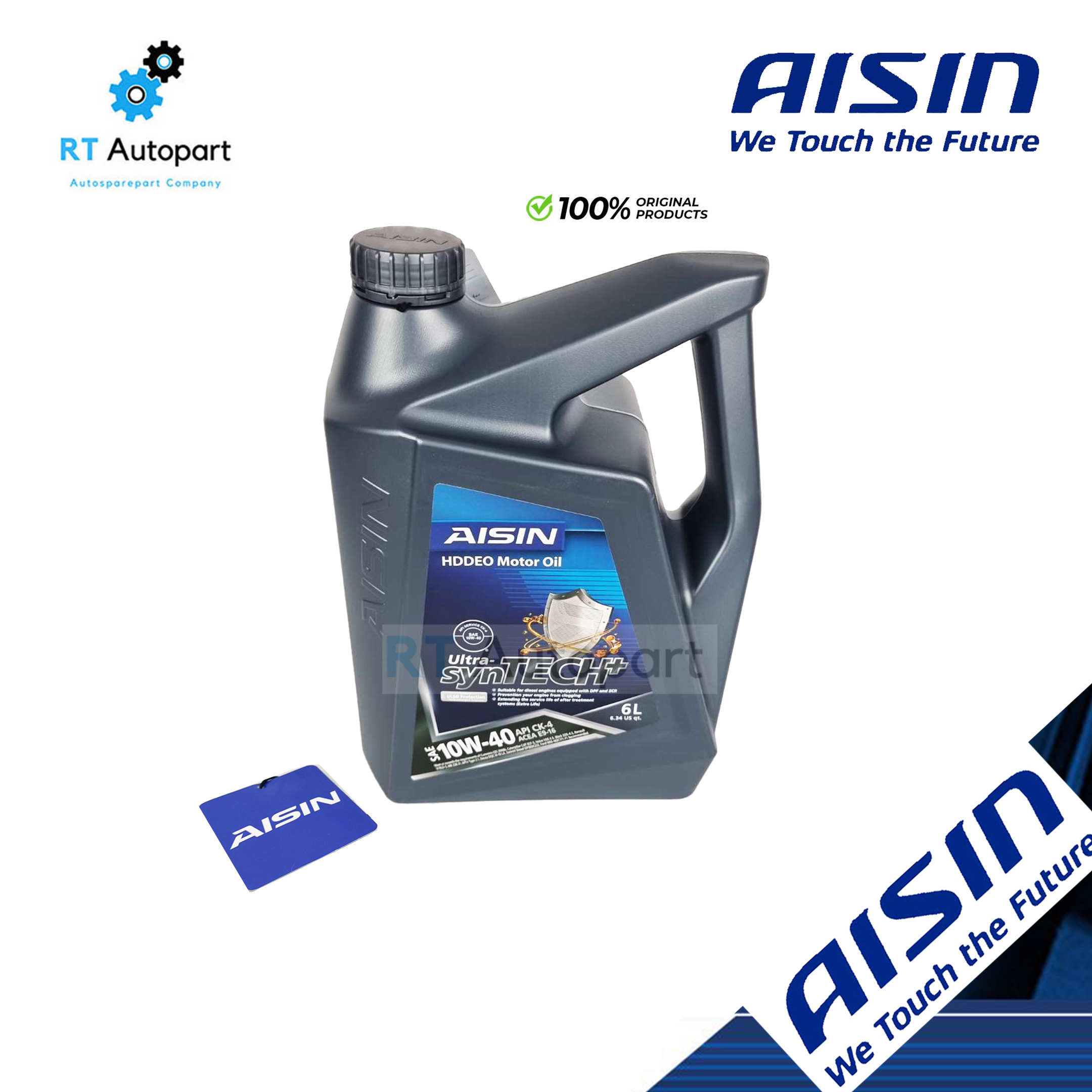 Aisin น้ำมันเครื่องสังเคราะห์ Aisin Ultra-synTECH+ HDDEO 10w40 / 10w-40 ดีเชล CK4 ขนาด 6ลิตร