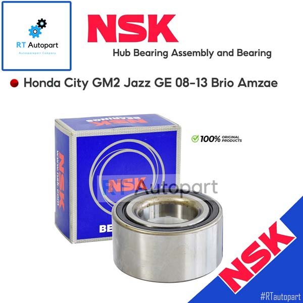 NSK ลูกปืนล้อหน้า Honda Jazz GE City GM2 ปี08-13 Jazz GK City GM6 ปี14-21 ฺBrio Amaze ระบบ ABS / ลูกปืนล้อ / 38BWD27(1ตัว)