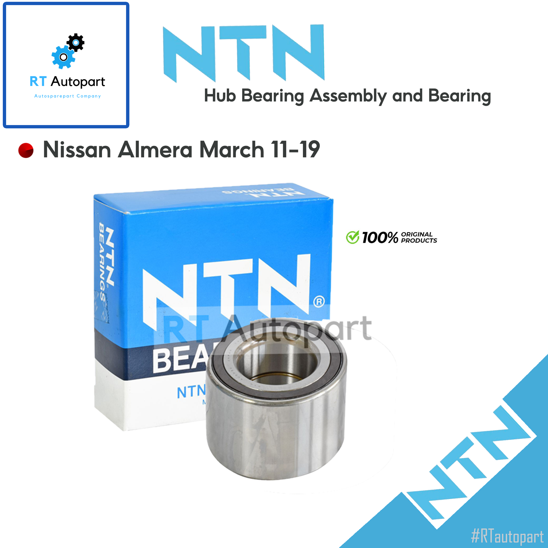 NTN ลูกปืนล้อหลัง Nissan Almera March Note ปี11-18 / ลูกปืนล้อ / AU0509(1ตัว)