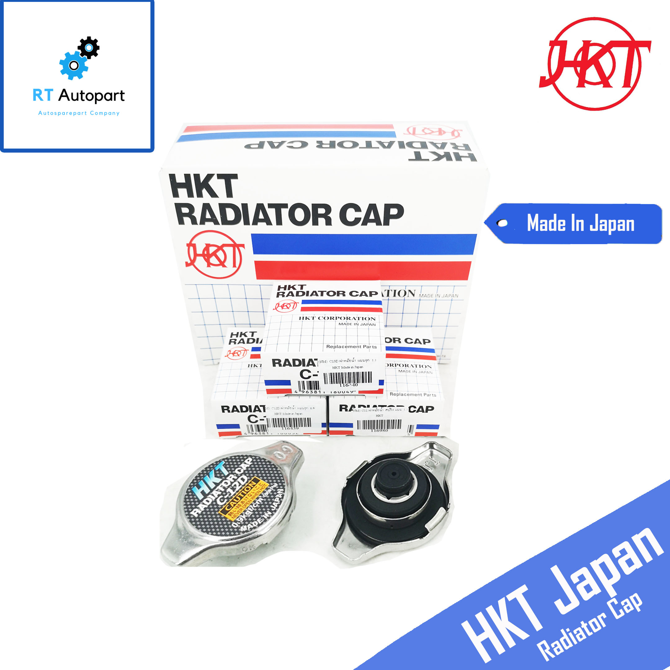 HKT ฝาหม้อน้ำ สำหรับรถยนตร์ Made in Japan แบบจุกวาวล์เล็ก 0.9