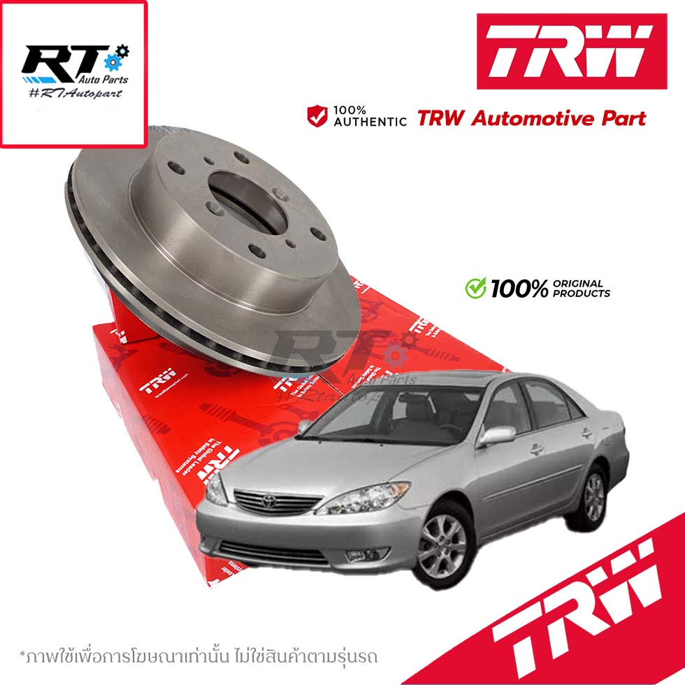 TRW (1แผ่น) จานดิสเบรคหน้า Toyota Camry ACV30 ปี02-06  Alphard ANH10 / จานดิสเบรก จานเบรก คัมรี่ / DF143