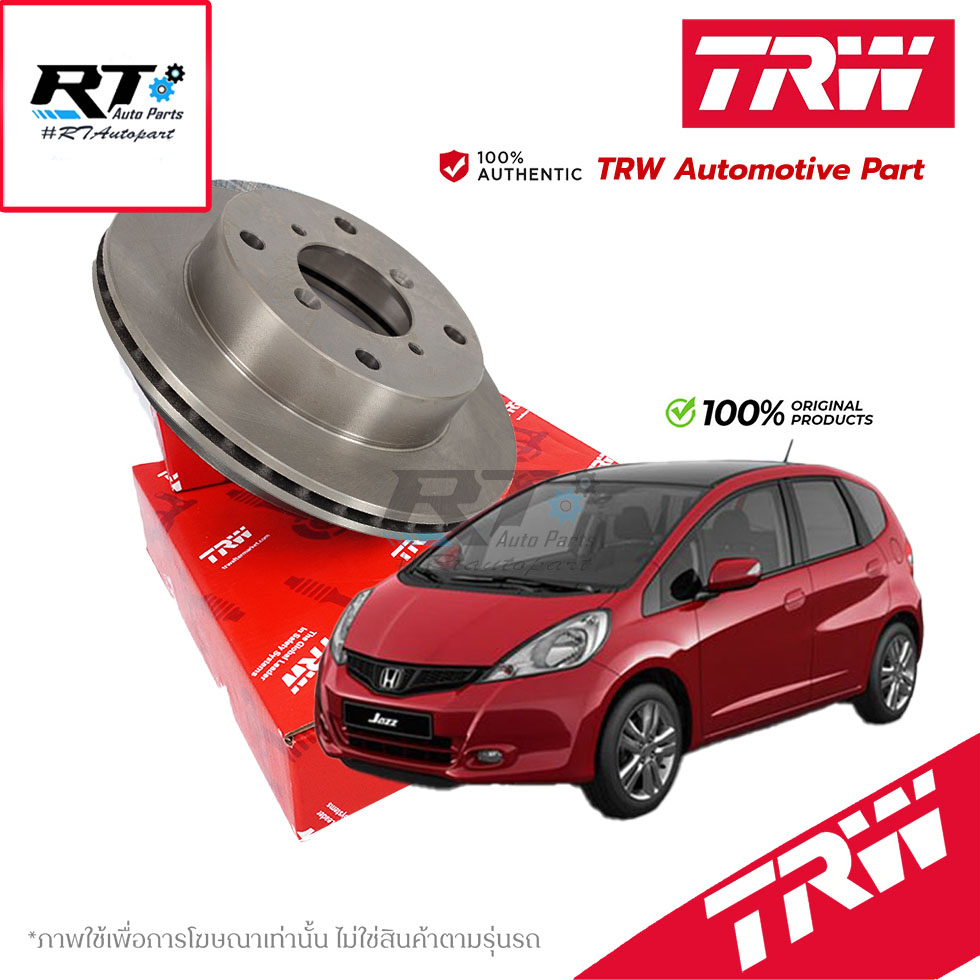 TRW (1แผ่น) จานดิสเบรคหน้า Honda Jazz GE City GM2 ปี08-12 Freed Civic EK ปี96-99 Civic ES ปี00-05  / DF3021