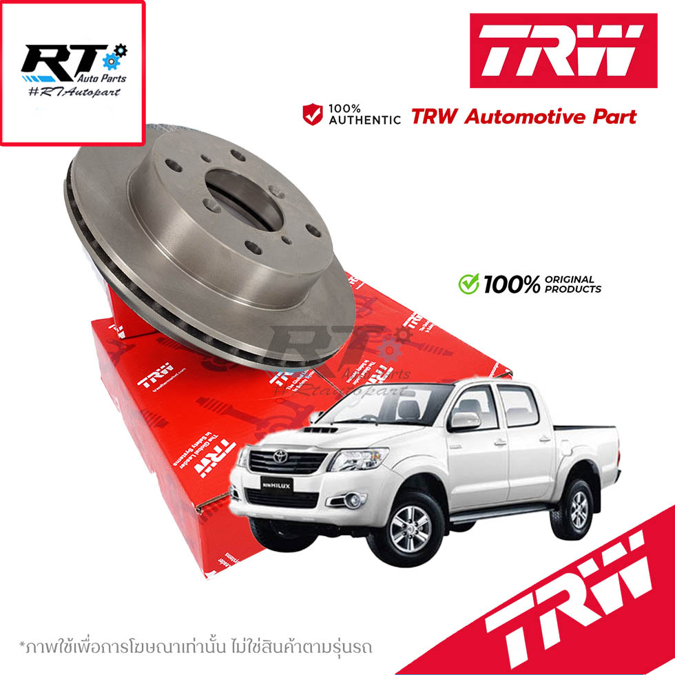 TRW (1แผ่น) จานดิสเบรคหน้า Toyota Vigo 2wd ปี02-07 / จานดิสเบรก จานเบรก วีโก้ / DF7326