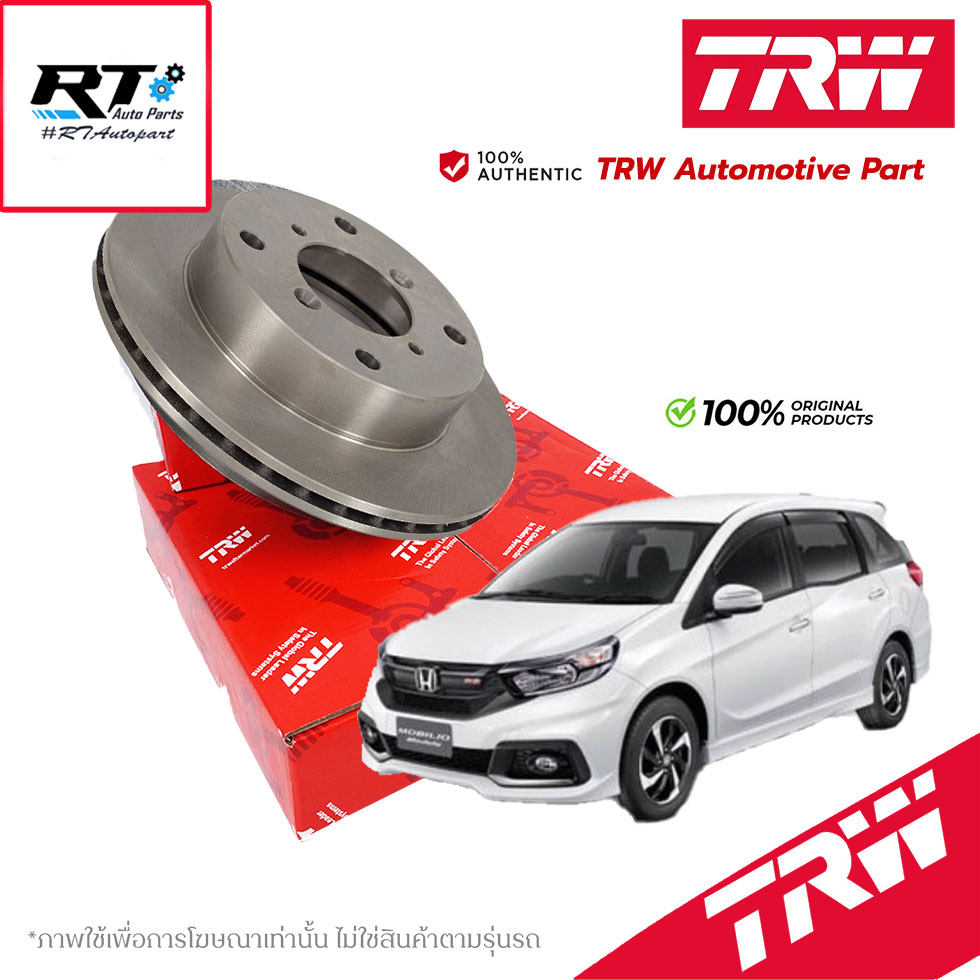 TRW (1แผ่น) จานดิสเบรคหน้า Honda Mobilio DD4 1.5 i-VTEC / จานดิสเบรก จานเบรก โมบิลิโอ / DF7345